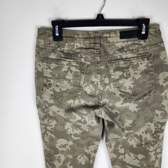 Kenneth Cole Reaction Camo Skinny Jeans Olive Green Army Green Size 27 - Picture 12 of 16